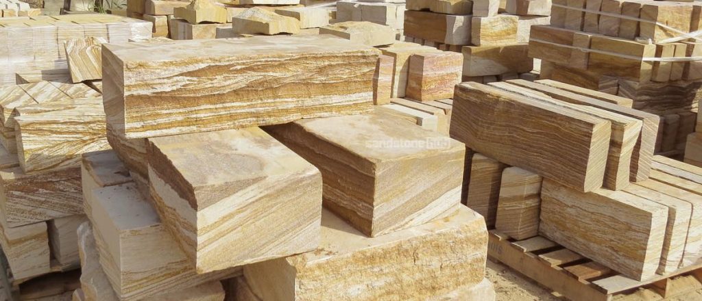 Sandstone Products Blocks Logs Steps Diamond Sawn and Rockfaced Product