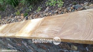 Sandstone Cladding Capping And Tile Product On Stone Wall