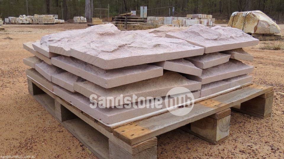 Sandstone Cladding Rock Face Purple and Pink on pallet