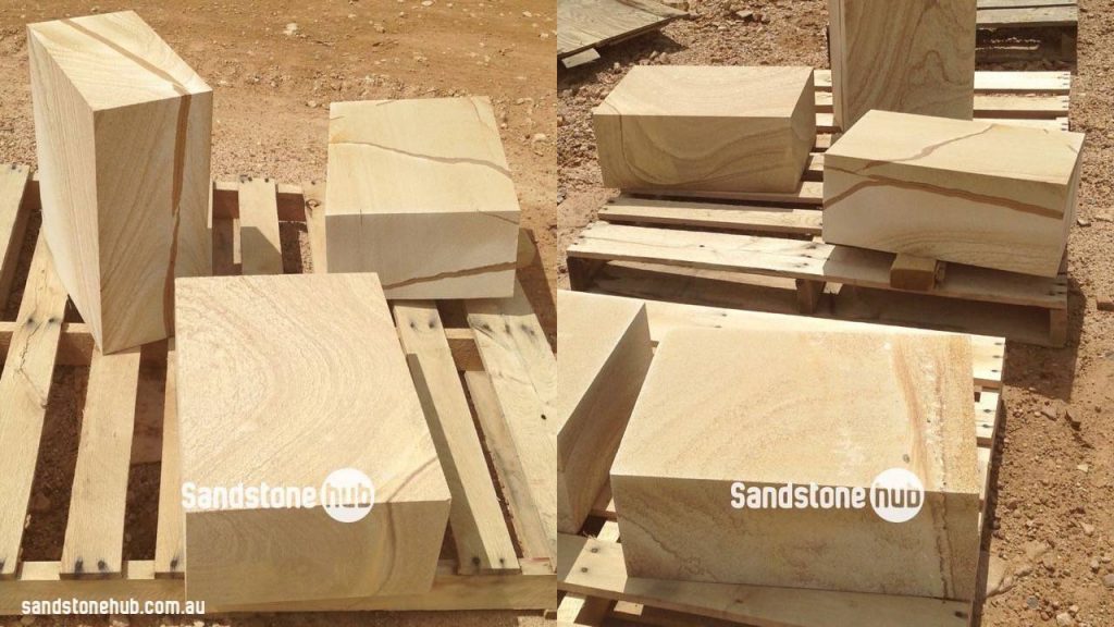 Sandstone Blocks Diamond Sawn Custom Sized Cuts Beautiful Grain And Stripes