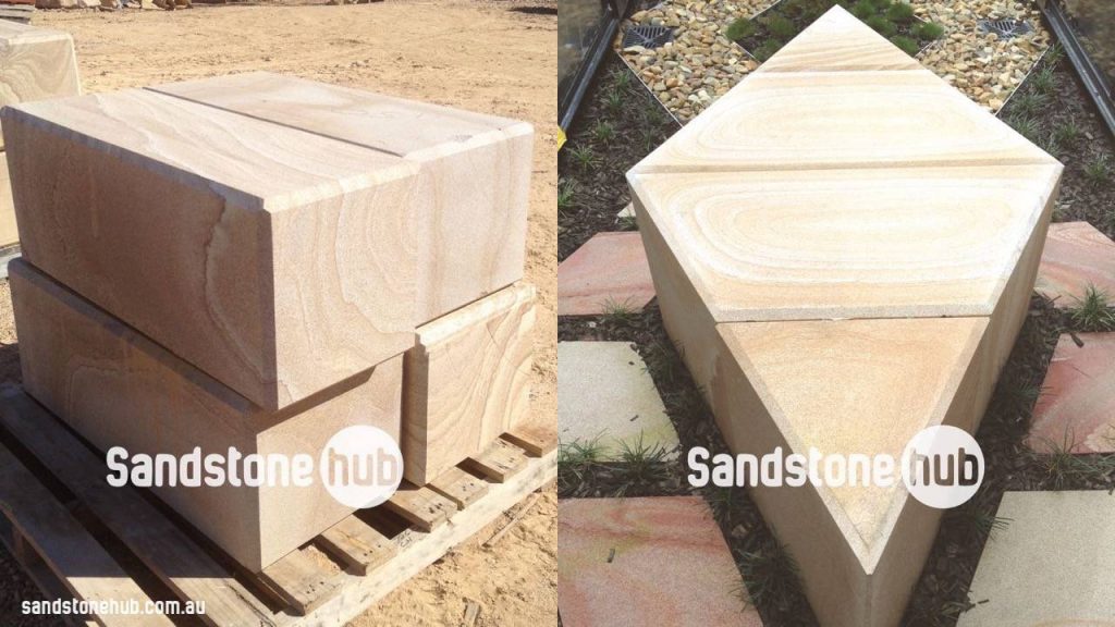 Sandstone Blocks Diamond Cut With Chamfered Edges to Customers Specifications