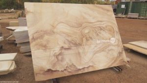 Sandstone Slab Factory Diamond Cut Can be Used For Many Purposes Beautiful Creme and Brown Tones