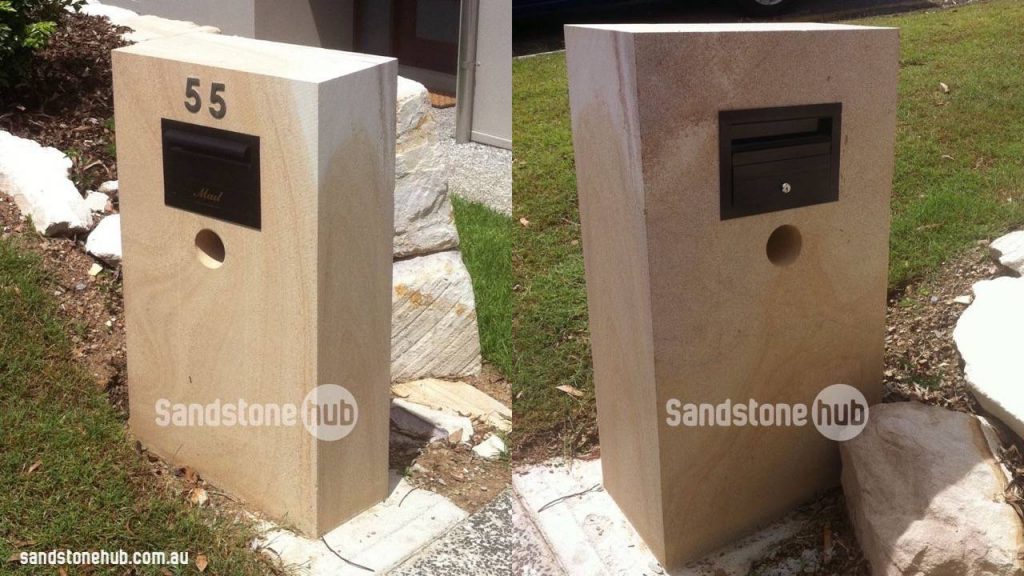 Sandstone Mailbox Letterbox Sleek Modern Diamond Sawn Finish