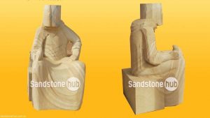 Sandstone Statue of Man Sitting Being Made for Project Custom Orders