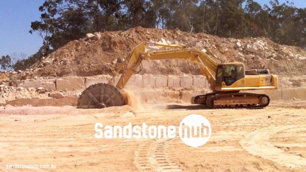 Sandstone Blocks and Logs Quarry Cutting Process