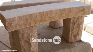 Sandstone Bench Seats And Tables Diamond Sawn Tops With Rockfaced Front and Sides