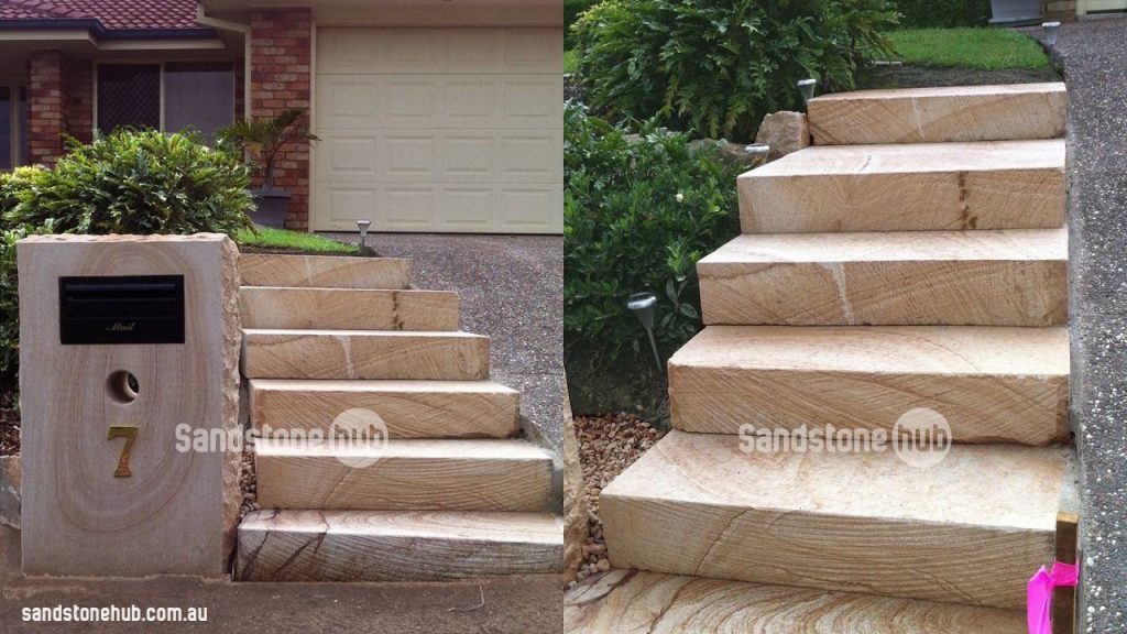 Sandstone Letterbox And Stairs At Entry To Property